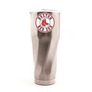 Boston Red Sox Stainless Steel Swirl Base Travel Tumbler With Lid Push On Lid